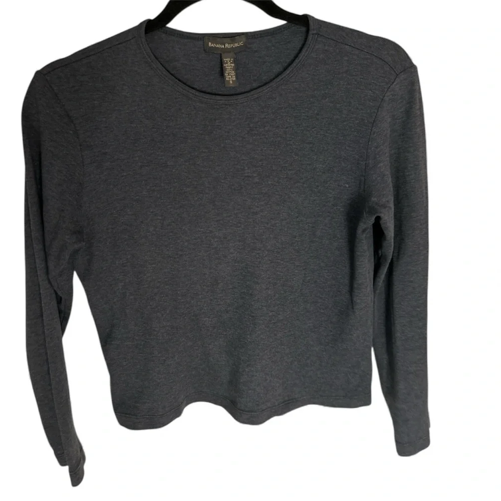 Banana Republic Sz Small Charcoal Long Sleeve Tee PreLoved